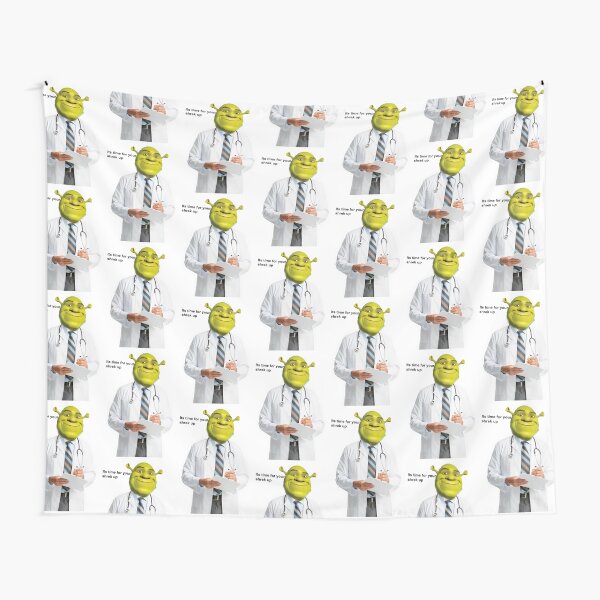 Shrek Check up meme Tapestry