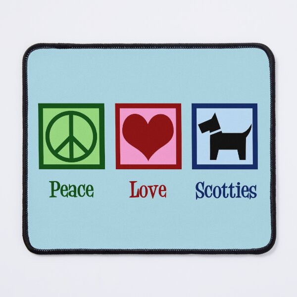 Item preview, Peace Love Scotties | Cute Scottish Terrier designed and sold by Epic Love Designs.