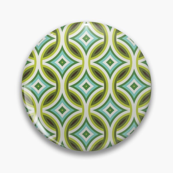 Item preview, Green, Turquoise & Brown Circular Geometric Retro Pattern designed and sold by Eyestigmatic.