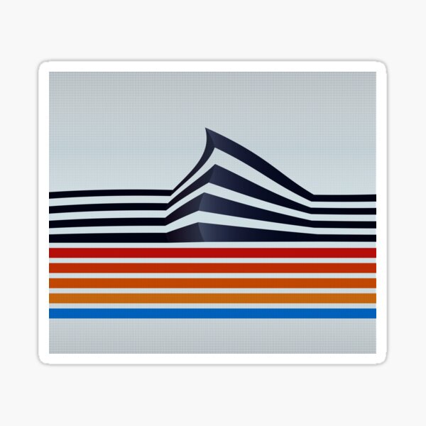 Modernist Funky Retro Curve Sticker