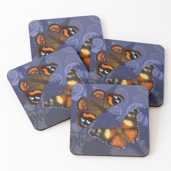 2 Butterflies Coasters (Set of 4)