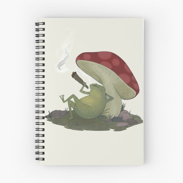 Item preview, Smoking Frog Chilling Against a Mushroom designed and sold by Bee-Witched.