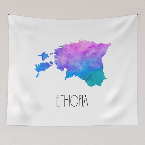Item preview, Ethiopia Watercolor Map - Ethiopian designed and sold by MountainD.