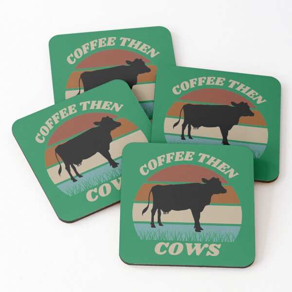Item preview, Coffee Then Cows Vintage Sunset designed and sold by giftsbyminuet.