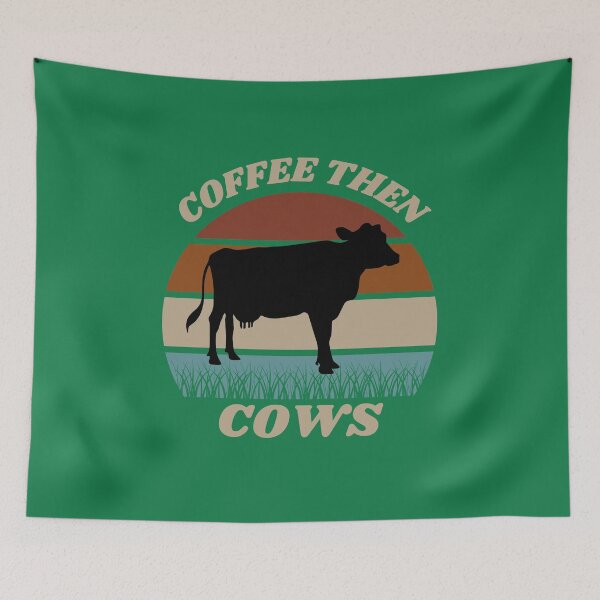 Item preview, Coffee Then Cows Vintage Sunset designed and sold by giftsbyminuet.