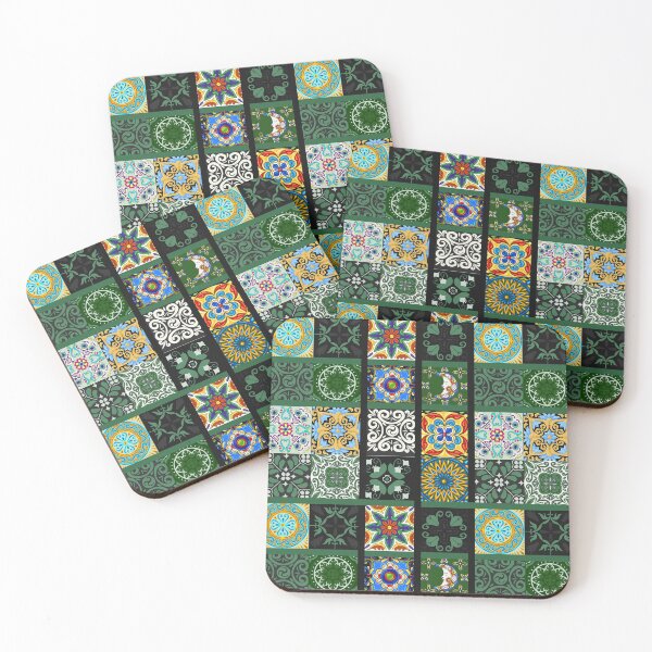Item preview, Abstract patterns on ceramic tile, green theme designed and sold by Chinxi.