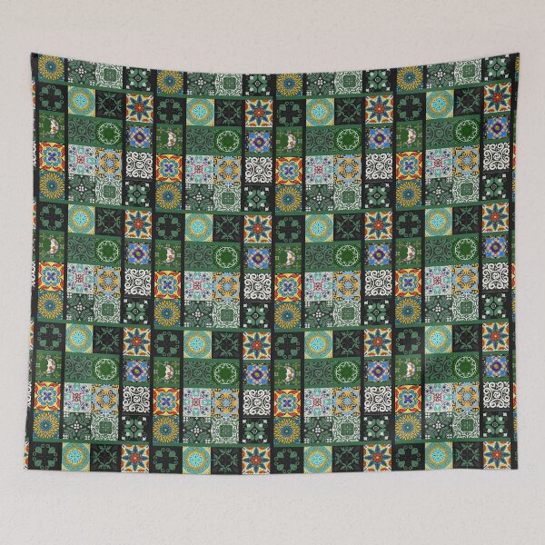 Item preview, Abstract patterns on ceramic tile, green theme designed and sold by Chinxi.