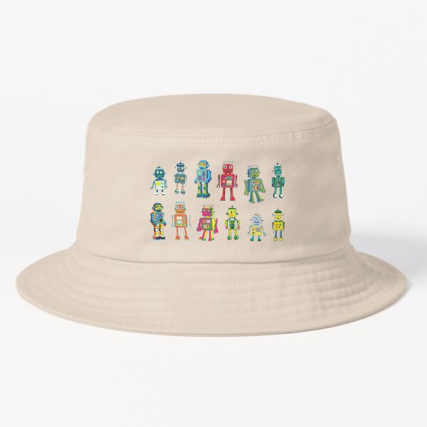Item preview, Robot Line-up on White - fun pattern by Cecca Designs designed and sold by Cecca-Designs.