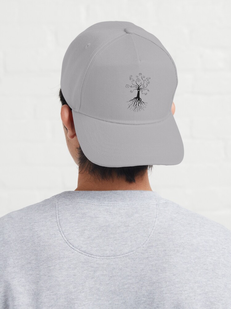 Alternate view of Tree of Life - black and white by Cecca Designs Cap