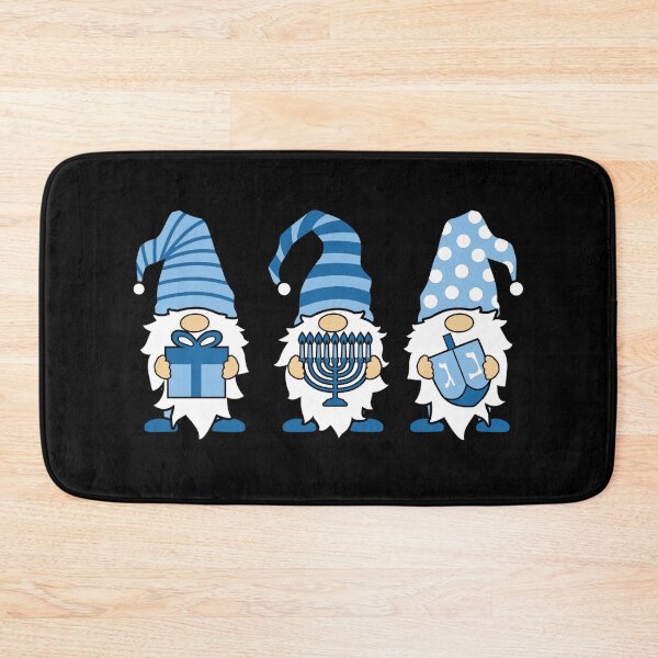Aperçu de l'œuvre Gnomes Happy Hanukkah, juif, vacances, jeu Dreidel, Menorah créée et vendue par Spaceshipsells.