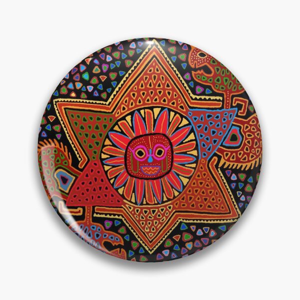 Aperçu de l'œuvre Sunburst d'automne indien Kuna créée et vendue par Esprit-Mystique.
