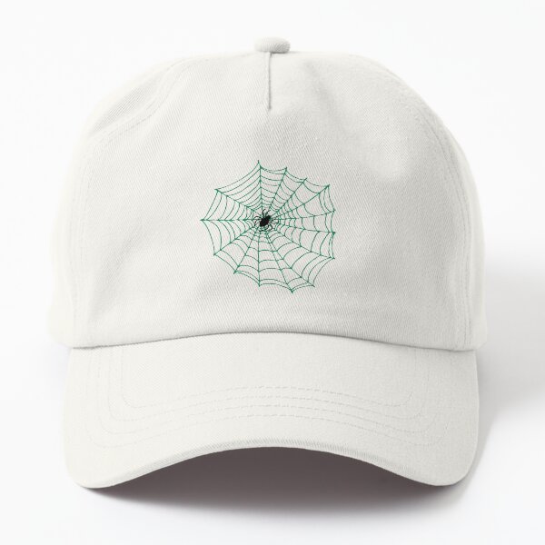 Spider Web Pattern - Black on Green - Spiderweb pattern by Cecca Designs Dad Hat