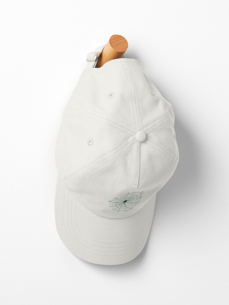 Alternate view of Spider Web Pattern - Black on Green - Spiderweb pattern by Cecca Designs Cap