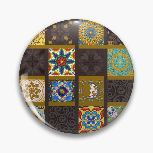 Item preview, Abstract patterns on ceramic tile, yellow turquoise theme designed and sold by Chinxi.
