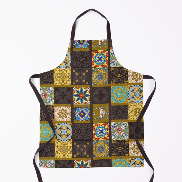 Item preview, Abstract patterns on ceramic tile, yellow turquoise theme designed and sold by Chinxi.