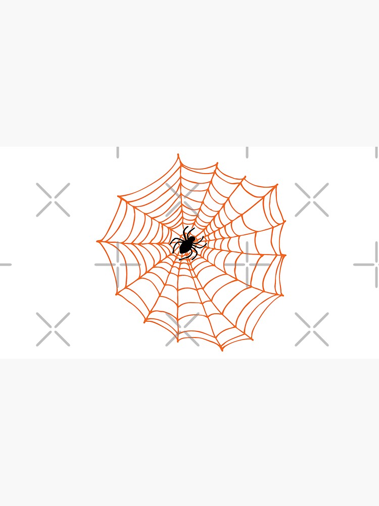 Spider Web Pattern - Black on Bright Orange - Spiderweb pattern by Cecca Designs by Cecca-Designs