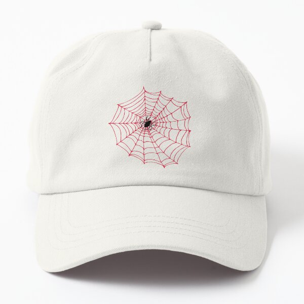 Spider Web pattern - black on Red - Spiderweb pattern by Cecca Designs Dad Hat