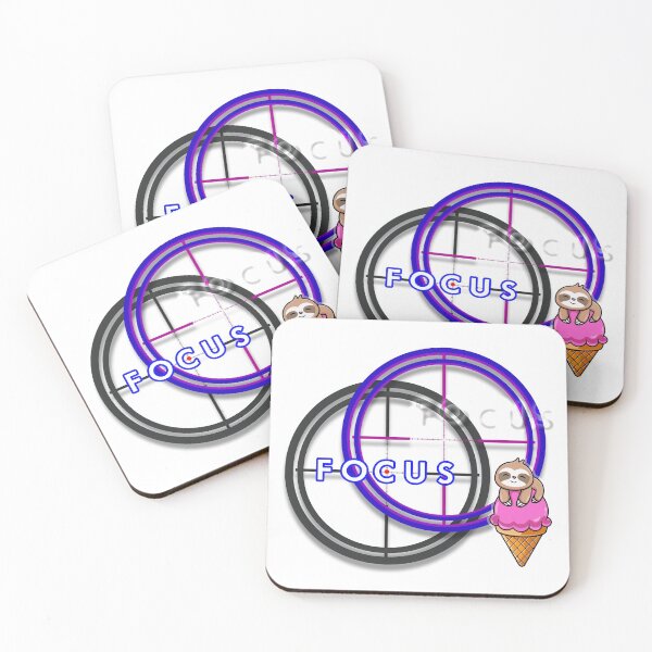 Item preview, FOCUS - Cute sloth ICE-CREAM motivation & inspirational message for SUCCESS - Motivational kawaii PURPLE designed and sold by originalsusie.