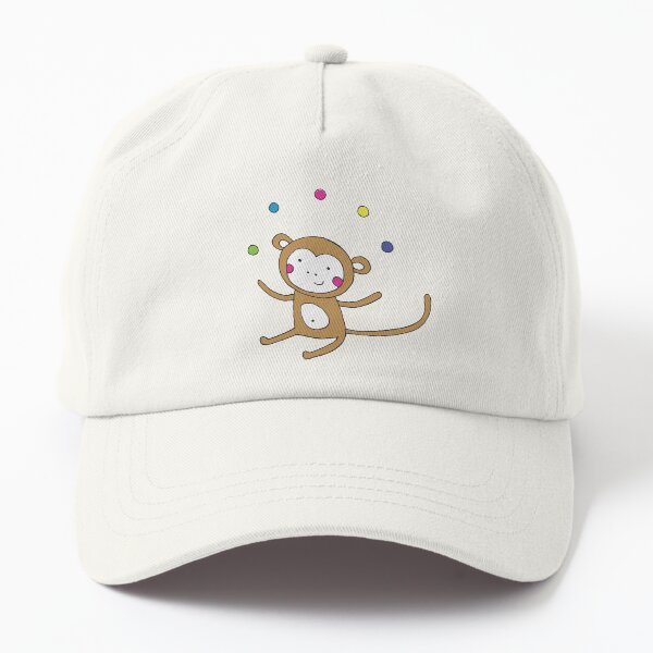 Monkey Juggling - on blue - cute monkey by Cecca Designs Dad Hat