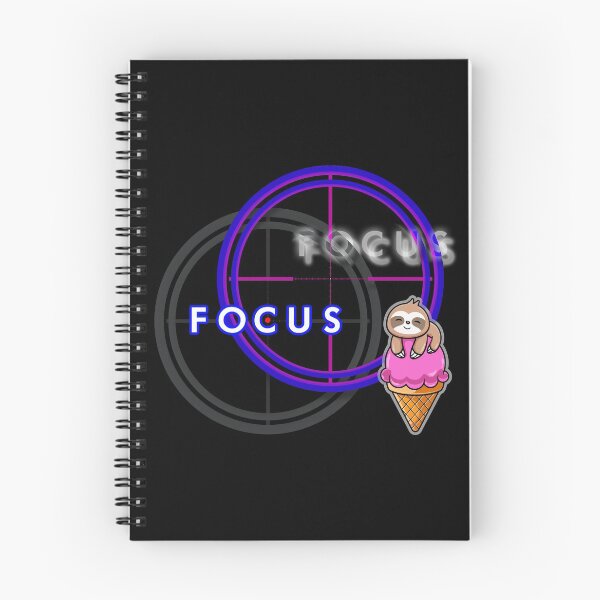 Item preview, FOCUS - Cute sloth ICE-CREAM motivation & inspirational message for SUCCESS - Motivational kawaii BLACK designed and sold by originalsusie.
