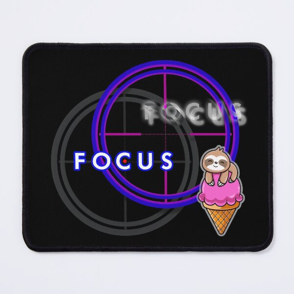 Item preview, FOCUS - Cute sloth ICE-CREAM motivation & inspirational message for SUCCESS - Motivational kawaii BLACK designed and sold by originalsusie.