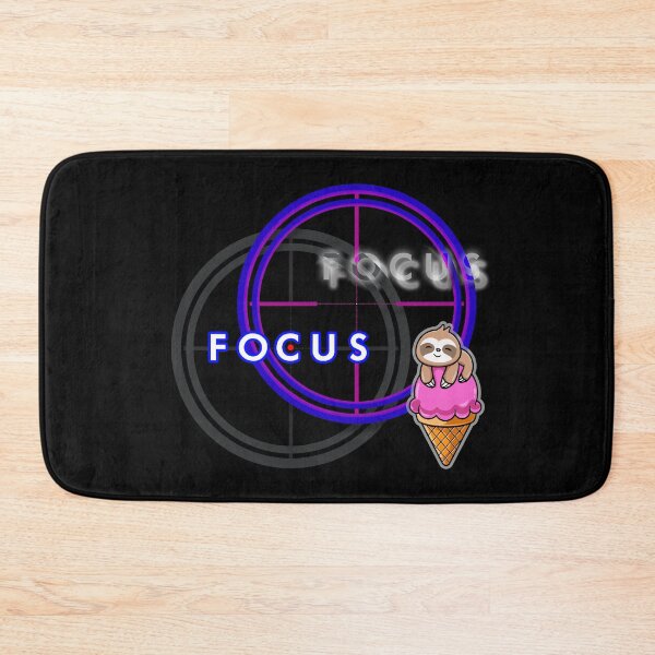 Item preview, FOCUS - Cute sloth ICE-CREAM motivation & inspirational message for SUCCESS - Motivational kawaii BLACK designed and sold by originalsusie.