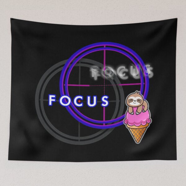 Item preview, FOCUS - Cute sloth ICE-CREAM motivation & inspirational message for SUCCESS - Motivational kawaii BLACK designed and sold by originalsusie.