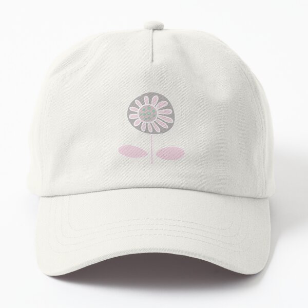 Retro flower - pink and grey - floral pattern by Cecca Designs Dad Hat