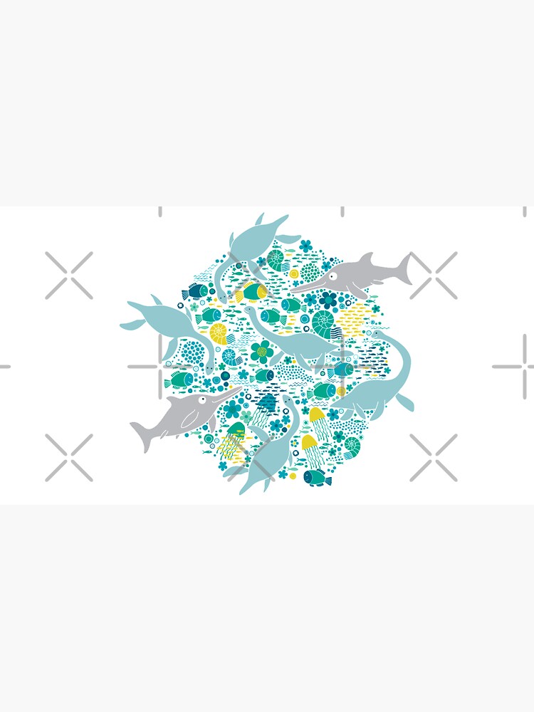 Swimming with Plesiosaurs - cute prehistoric animal design by Cecca-Designs