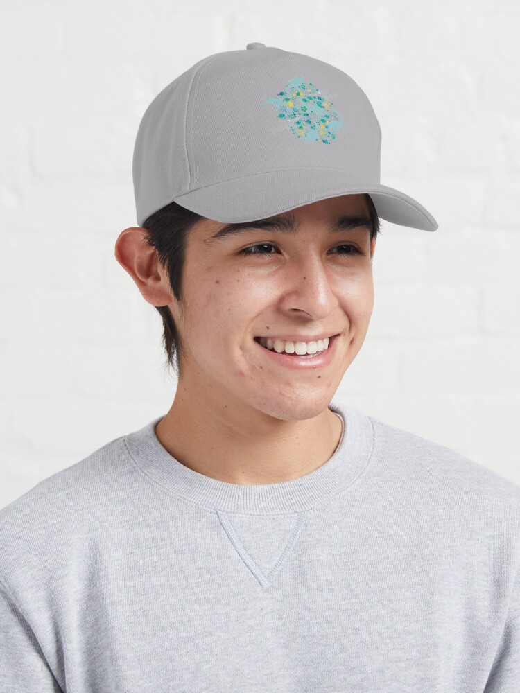Alternate view of Swimming with Plesiosaurs - cute prehistoric animal design Cap