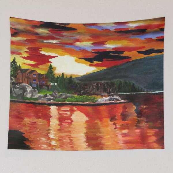 Item preview, Sunrise Over Lakeside House Landscape designed and sold by Carlo Varo.