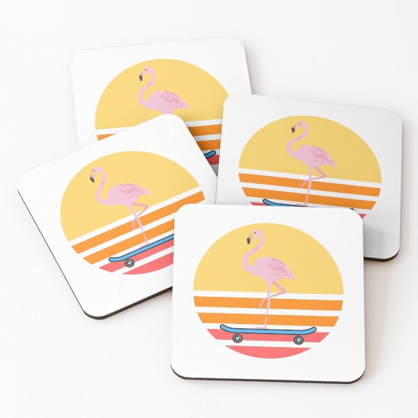 Item preview, Flamingo skateboarding designed and sold by YuneDesigns.