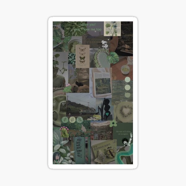 green collage design Sticker