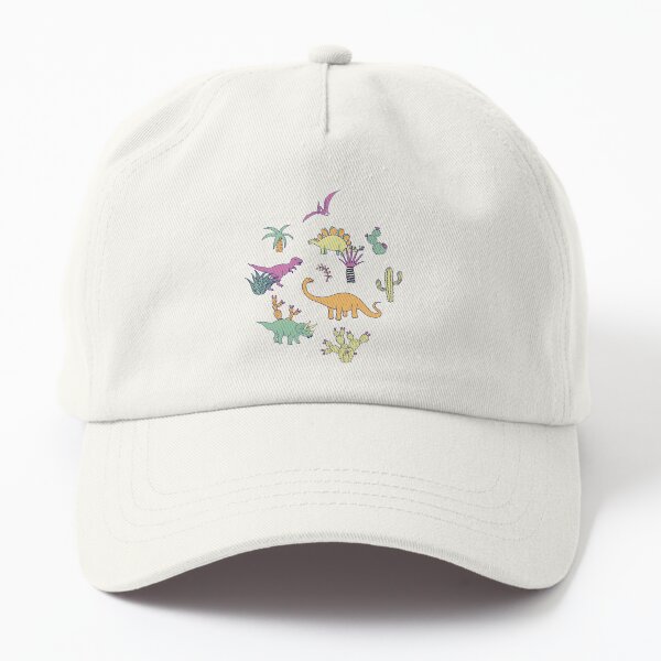 Dinosaur Desert - peach, mint and navy - fun pattern by Cecca Designs Dad Hat