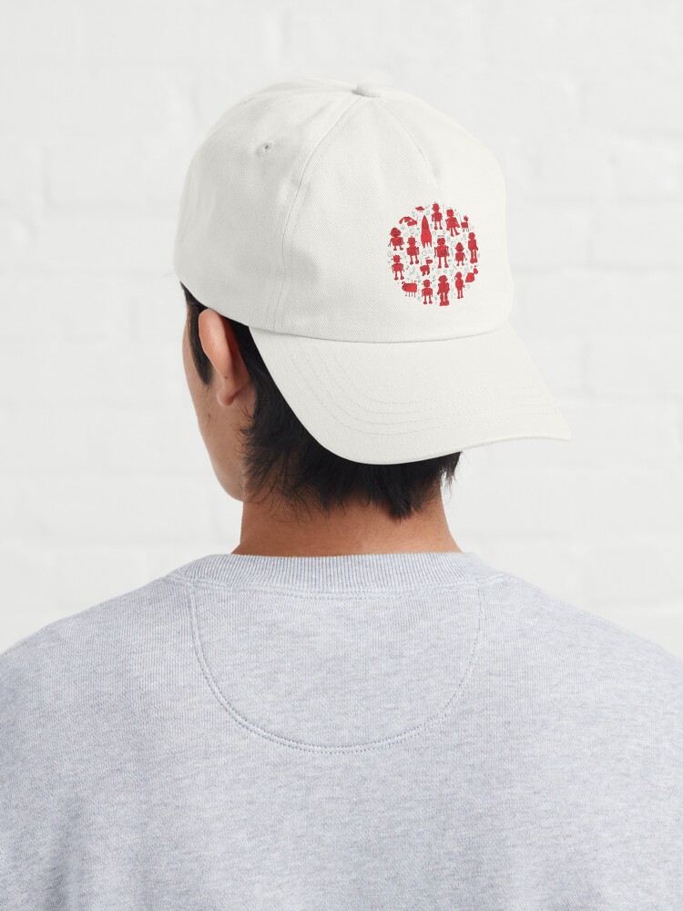Alternate view of Robot Pattern - Red and White - fun pattern by Cecca Designs Cap