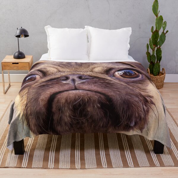 Item preview, Hand Painted Dog Portrait Creepy Pug Face designed and sold by aventi24.