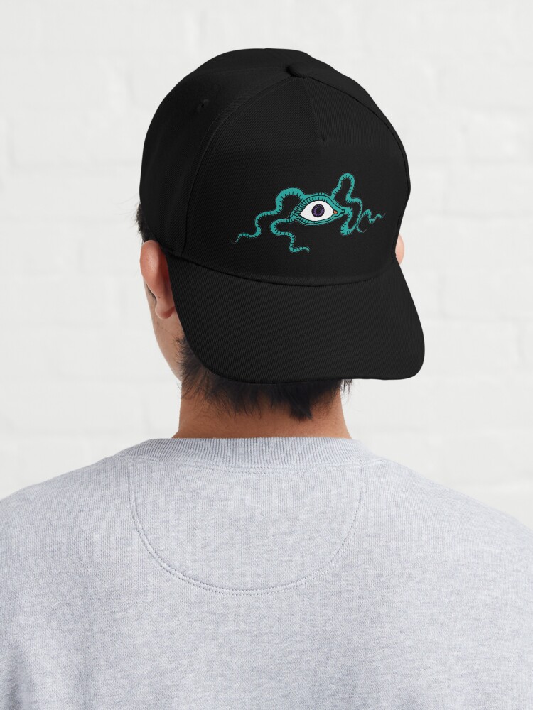 Alternate view of Monster Eye - fun Halloween design by Cecca Designs Cap