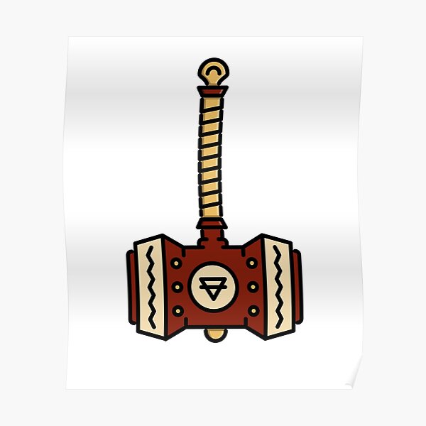 Thor hammer name - Vegvisir, Viking compass, Norse, symbol, protection, nordic, vikings Poster
