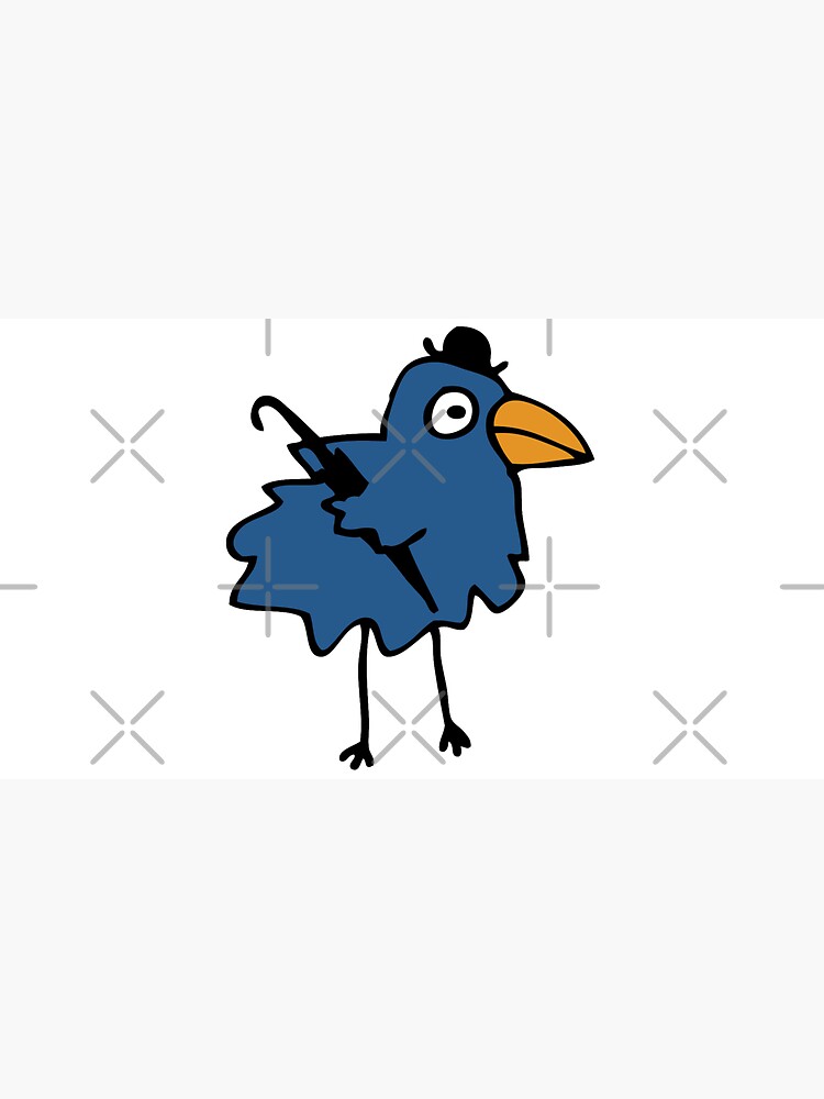 Business Bird - Blue - cute bird pattern by Cecca Designs by Cecca-Designs