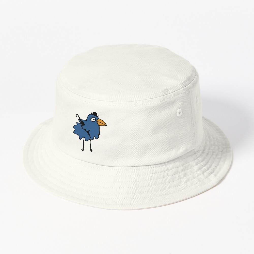Business Bird - Blue - cute bird pattern by Cecca Designs Bucket Hat