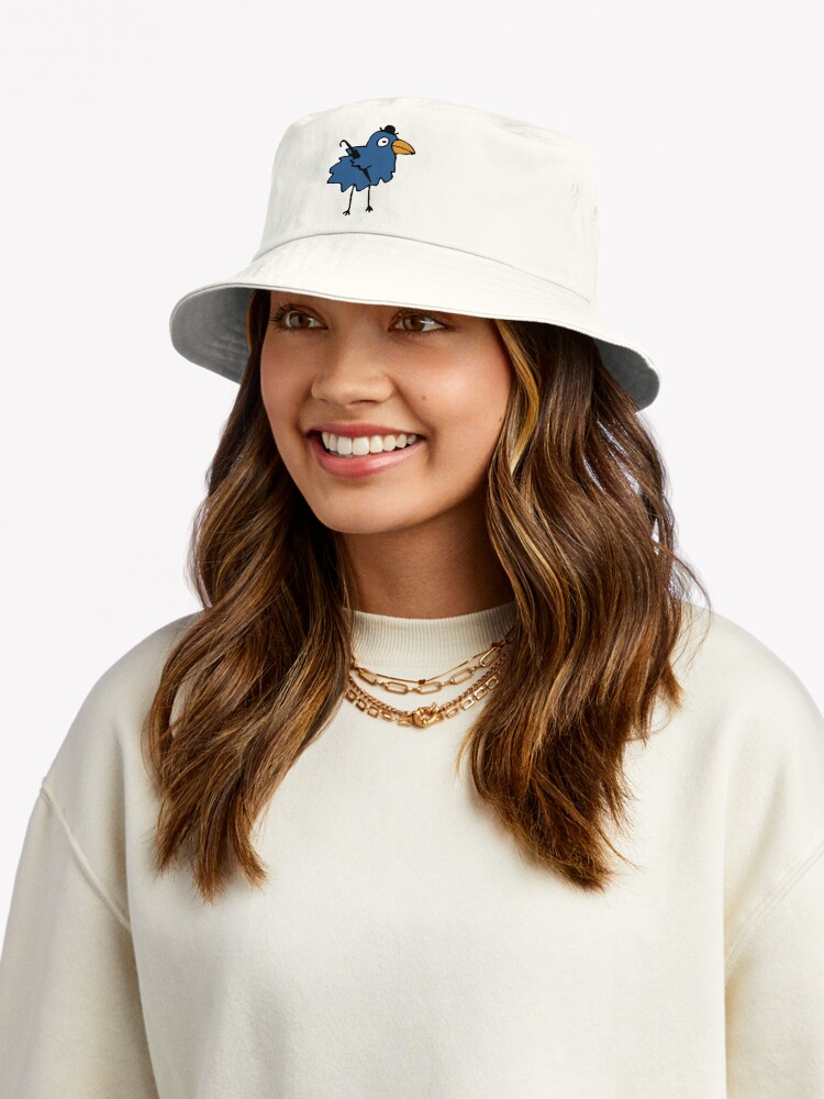 Thumbnail 5 of 6, Bucket Hat, Business Bird - Blue - cute bird pattern by Cecca Designs designed and sold by Cecca-Designs.