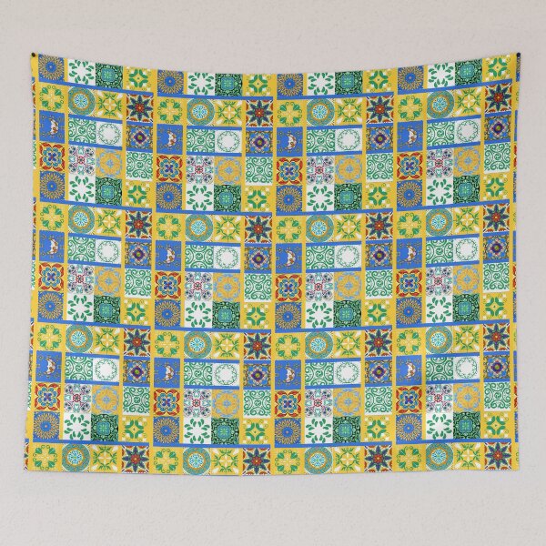 Item preview, Abstract patterns on ceramic tile, bright yellow theme designed and sold by Chinxi.