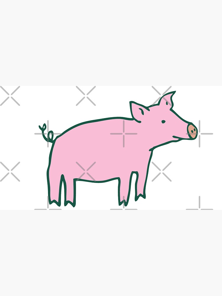 Simple Pig - pink and white - cute animal pattern by Cecca Designs by Cecca-Designs