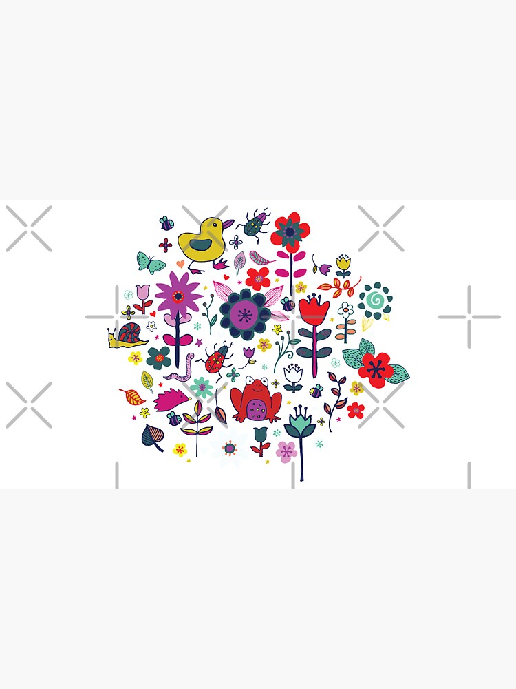 Thumbnail 6 of 6, Bucket Hat, Ducks and Frogs in the Garden - cute floral pattern by Cecca Designs designed and sold by Cecca-Designs.