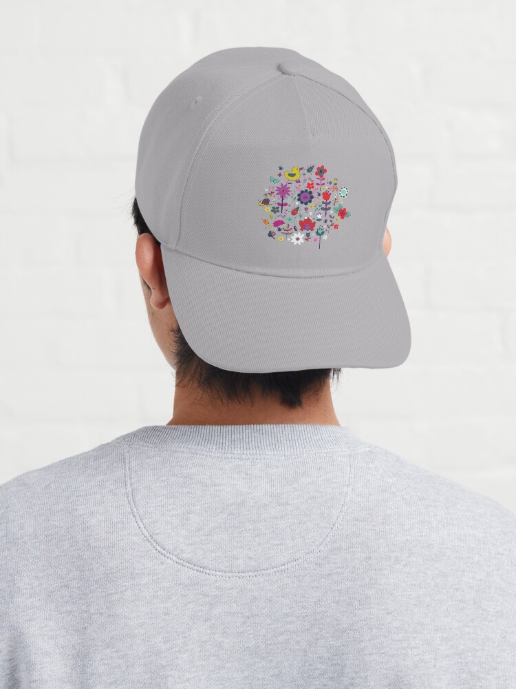 Alternate view of Ducks and Frogs in the Garden - cute floral pattern by Cecca Designs Cap