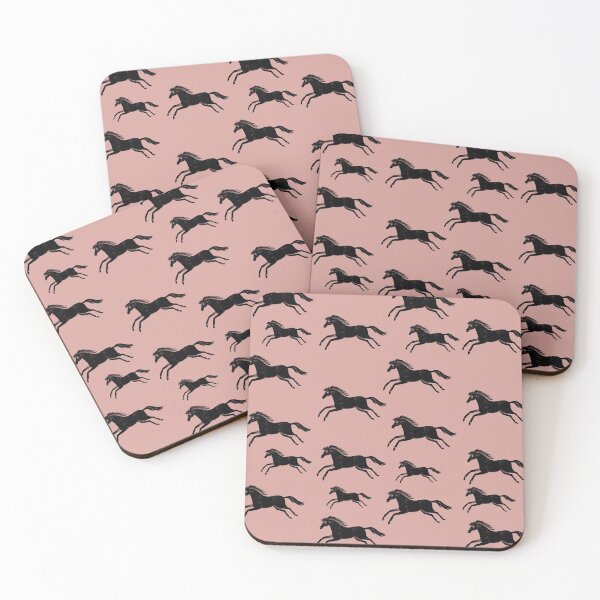 Item preview, Black horses on pink designed and sold by marthaseahorse.