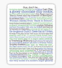 Psych Gus don't be... complete list for Psych fans Sticker