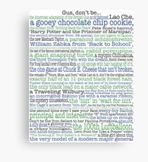 Psych Gus don't be... complete list for Psych fans Canvas Print