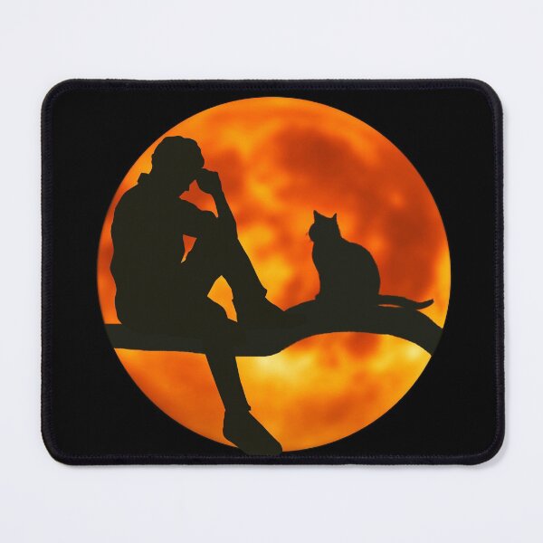 Item preview, Man and Sitting Cat Silhouette designed and sold by Schka.
