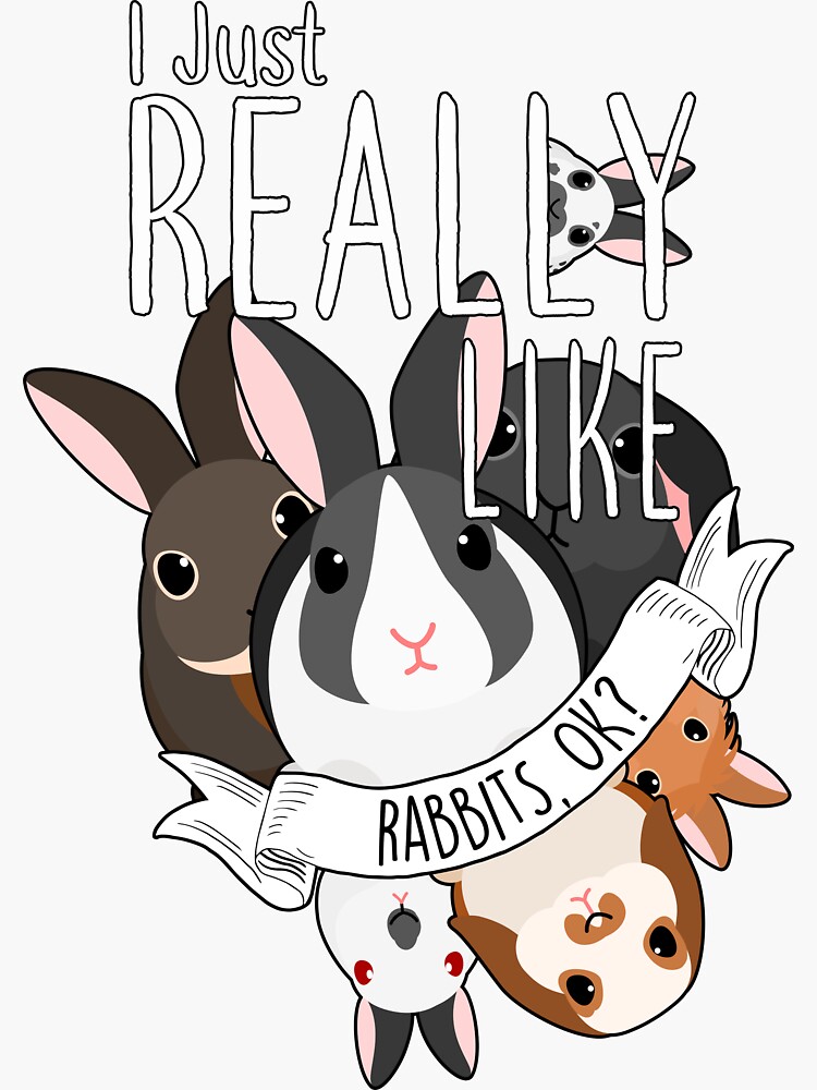 Rabbit Love 6" STICKER *F171* DECAL cotton tail beagle bunny easter breeding box 